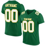Custom Kelly Green White-Gold Mesh Authentic Football Jersey Custom Kelly Green White-Gold Mesh Authentic Football Jersey