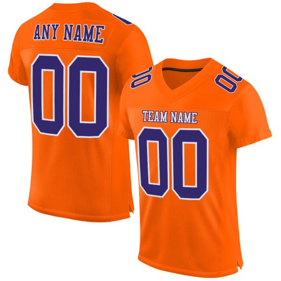 Custom Orange Purple-White Mesh Authentic Football Jersey Custom Orange Purple-White Mesh Authentic Football Jersey