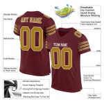 Custom Burgundy Old Gold-White Mesh Authentic Football Jersey Custom Burgundy Old Gold-White Mesh Authentic Football Jersey