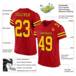 Custom Red Gold-Black Mesh Authentic Football Jersey Custom Red Gold-Black Mesh Authentic Football Jersey