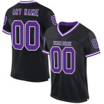 Custom Black Purple-White Mesh Authentic Throwback Football Jersey Custom Black Purple-White Mesh Authentic Throwback Football Jersey