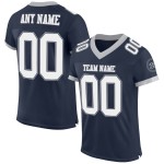 Custom Navy White-Gray Mesh Authentic Football Jersey Custom Navy White-Gray Mesh Authentic Football Jersey
