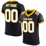 Custom Black White-Gold Mesh Authentic Football Jersey Custom Black White-Gold Mesh Authentic Football Jersey