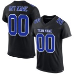Custom Black Royal-White Mesh Authentic Football Jersey Custom Black Royal-White Mesh Authentic Football Jersey