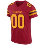 Custom Cardinal Gold-Black Mesh Authentic Football Jersey Custom Cardinal Gold-Black Mesh Authentic Football Jersey