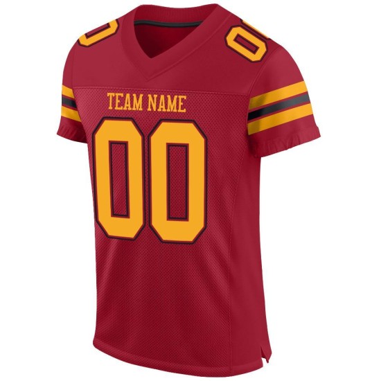 Custom Cardinal Gold-Black Mesh Authentic Football Jersey Custom Cardinal Gold-Black Mesh Authentic Football Jersey