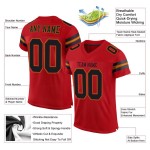 Custom Red Black-Old Gold Mesh Authentic Football Jersey Custom Red Black-Old Gold Mesh Authentic Football Jersey