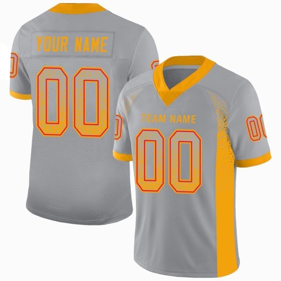 Custom Light Gray Gold-Scarlet Mesh Drift Fashion Football Jersey Custom Light Gray Gold-Scarlet Mesh Drift Fashion Football Jersey