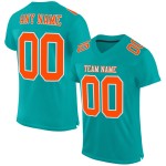 Custom Aqua Orange-White Mesh Authentic Football Jersey Custom Aqua Orange-White Mesh Authentic Football Jersey