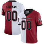 Custom Cardinal Black-White Mesh Split Fashion Football Jersey Custom Cardinal Black-White Mesh Split Fashion Football Jersey
