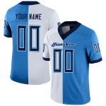 Custom Powder Blue Navy-White Mesh Split Fashion Football Jersey Custom Powder Blue Navy-White Mesh Split Fashion Football Jersey