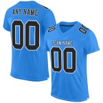 Custom Powder Blue Black-White Mesh Authentic Football Jersey Custom Powder Blue Black-White Mesh Authentic Football Jersey