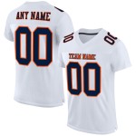 Custom White Navy-Orange Mesh Authentic Football Jersey Custom White Navy-Orange Mesh Authentic Football Jersey