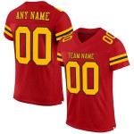 Custom Red Gold-Black Mesh Authentic Football Jersey Custom Red Gold-Black Mesh Authentic Football Jersey