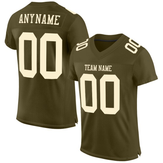 Custom Olive Cream Mesh Authentic Salute To Service Football Jersey Custom Olive Cream Mesh Authentic Salute To Service Football Jersey