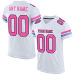 Custom White Pink Black-Light Blue Mesh Authentic Football Jersey Custom White Pink Black-Light Blue Mesh Authentic Football Jersey