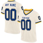 Custom Cream Royal-Gold Mesh Authentic Throwback Football Jersey Custom Cream Royal-Gold Mesh Authentic Throwback Football Jersey