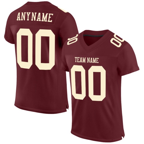 Custom Burgundy Cream Mesh Authentic Football Jersey Custom Burgundy Cream Mesh Authentic Football Jersey