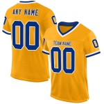 Custom Gold Royal-White Mesh Authentic Throwback Football Jersey Custom Gold Royal-White Mesh Authentic Throwback Football Jersey