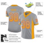 Custom Light Gray Gold-Scarlet Mesh Drift Fashion Football Jersey Custom Light Gray Gold-Scarlet Mesh Drift Fashion Football Jersey